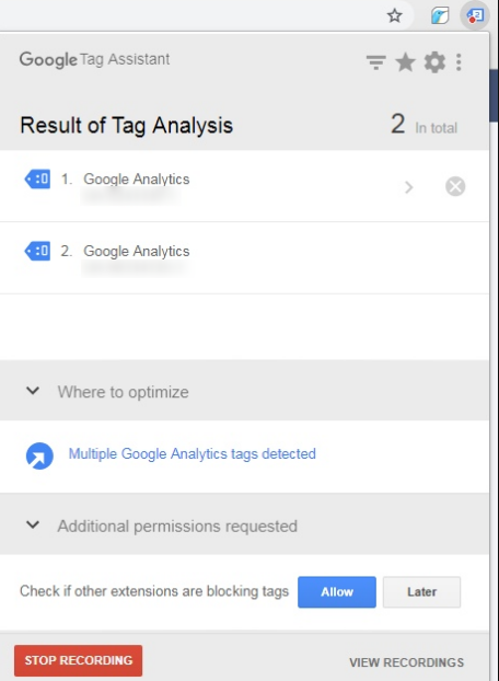 Проверка работы Google Tag Assistant
